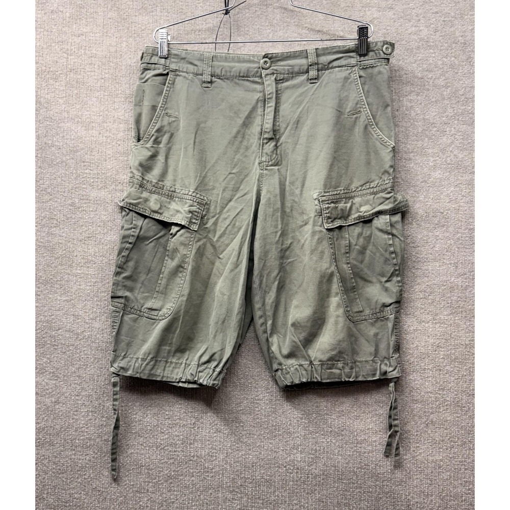 JIMMYZ Cargo Shorts Mens 32 Green‎ Relaxed Utility Drawstring Skate Vintage